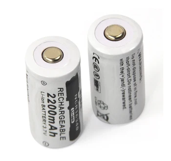 6stk / masse 3,7 V 2200mAh genopladeligt lithium batteri CR123A, 16340 LED Lommelygte Lithium Batteri