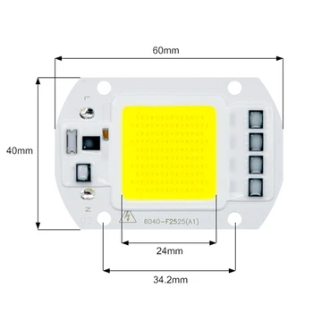 6stk/masse COB LED Lampe Chip 50W 30W 20W 220V & 110V Kold Varm Hvid Input Smart IC Driver Passer Til DIY LED Projektør Spotlight