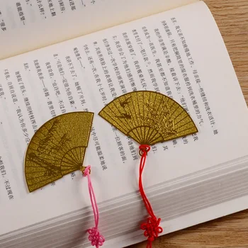 6stk/masse Kinesiske Klassisk Stil Metal Bogmærke Merlin Bambus Chrysanthemum Blomme Orchid Vintage Fan Book Mærker
