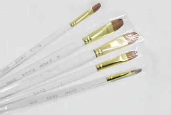 6stk/Set Fint Hånd-malet Tanuki hair brush maleri pen gouache pensel til akryl maling gennemsigtig stang Professionelle kunstnerartikler