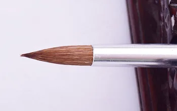 6stk/Set,væsel hår cirkulært hoved kort træ stang pensel, akvarel pensel, pen, akryl og olie maling pensel art tegning forsyninger