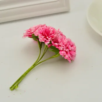 6stk Silke Blomster Chrysanthemum Kunstige Blomster Til Bryllup Banket Hjem udsmykning diy krans gaveæske Håndlavet Blomst Kunst