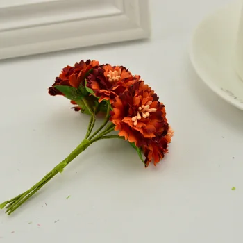 6stk Silke Blomster Chrysanthemum Kunstige Blomster Til Bryllup Banket Hjem udsmykning diy krans gaveæske Håndlavet Blomst Kunst