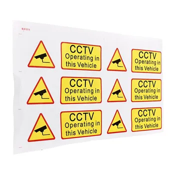 6x BIL CCTV-Mærkat Mærkat Tegn Sikkerhed Overvågning Advarsel Kamera 90x30mm