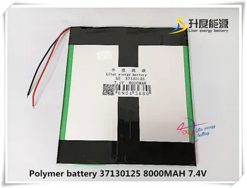 7.4 V 8000mAH 37130125 Polymer lithium-ion / Li-ion-batteri jeg tablet pc-e-bog-gps