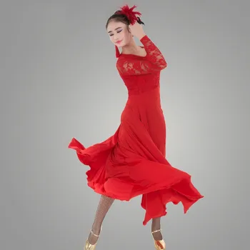 7 farver big wing blå ballroom dance dress for balsal danse vals, tango spanske flamenco-kjole standard ballroom kjole