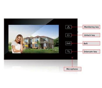7-tommer Touch-Screen LCD Farve Video Dør Telefon Intercom-Entry System 1 Monitor+1 RFID-få Adgang til HD-Kamera+El-Magnetisk Lås