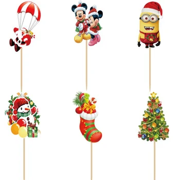 720pcs Mickey, Minnie Jul-serien kage Topper Picks fødselsdag part dekorationer Part, kids leverer dekoration fester