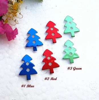 72pcs En / Blandet farve rød blå grøn juletræ sy knappen 13mm*17mm plast Jul Dekorative tilbehør