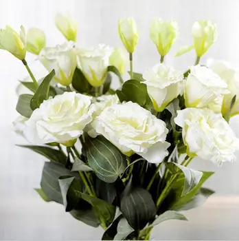 7Pcs/masse Europæiske Kunstige Blomster 3Heads Falske Eustoma Gradiflorus Lisianthus for efterår fall Wedding Hjem Dekoration kranse