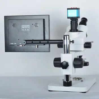 7X-45X Trinokulartubus Mikroskop Inspektion Zoom Stereo 14MP HDMI USB-Kalibrering af Kamera+144 LED Lys Ring+8 tommer HD HDMI LCD-Skærm