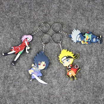 8-9cm 4Styles Nye Hot Anime Naruto, Sakura Kakashi Naruto Sasuke PVC-Action Figur Model Legetøj Vedhæng Nøgleringe Dukke Til Børn