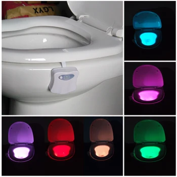 8 Farver Sensor Krop, Bevægelse Sensor Toilet Lys Sensor Toilet Sæde LED-Lampe Motion Aktiveret Toilet Bowl Night Light