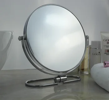 8 inches Folde desktop makeup spejl 10X forstørrelse Dobbelt side spejl metal Bærbare rejse makeup-spejl på Væggen hænger