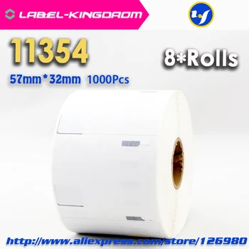 8 Ruller Dymo Kompatibel 11354 Label 57 mm*32mm 1000Pcs Kompatibel for LabelWriter 400 450 450Turbo Printeren Seiko SLP 440 450