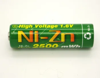 8 Stk/masse 1,6 v nizn Ni-Zn aa 2500mWh genopladeligt batteri 1,6 v genopladeligt batteri Magtfulde end Ni-MH Ni-Cd-5 års garanti