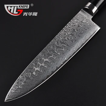 8 Tommer Damaskus kokkens kniv Japansk Damaskus VG10 madlavning knive i Damascus stål køkkenkniv med Micarta håndtag Gratis fragt