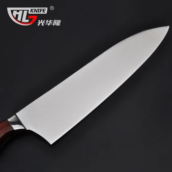8 tommer VG10 Kniv Kokkens Kniv Japansk Rustfrit Stål VG-10 Skarpe køkkenknive med Skinnende Træ håndtag gratis fragt