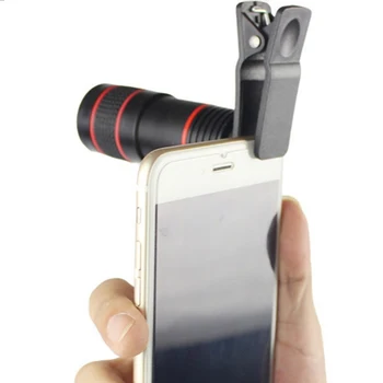 8 x 18 HD-Zoom Telefon Teleskop optik Linse Monokulare Mobile Celle MINI Anvendelsesområde Camera Clip til Iphone, Samsung, HTC, Huawei, LG Xiaomi