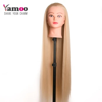 80cm frisør dukker hovedet meget lange yaki hår Mannequin Kvindelige Frisører Styling Faglig Uddannelse Hoved Mannequin Hoved
