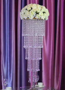 80cm Høj Crystal tabel centerpiece bryllup dekoration blomst stå bryllup lysekrone