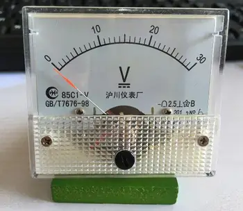 85C1 DC 0-30V pointer type dc voltmeter spænding meter mekanisk header