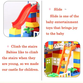 89pcs DIY Farverige City House Taget Stor Partikel byggesten Slot Pædagogisk Legetøj For Børn Kompatibel legoe duplo slide
