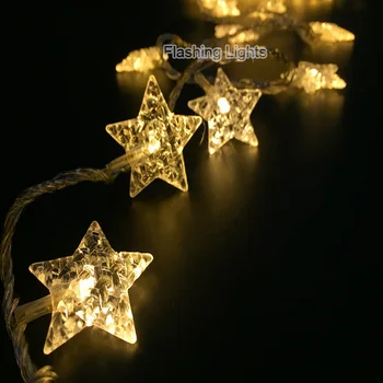 8M 50 LED Batteri Fem takkede Stjerne julelys udendørs eventyr, string lys til bryllup nye år Xmas Guirlander dekoration