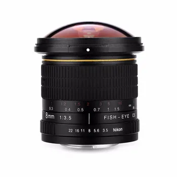 8mm F/3.5 Ultra Vidvinkel Fiskeøje Objektiv til Nikon DSLR Kameraer D3100 D3200 D5200 D5500 D7000 D7200 D800 D700 D90