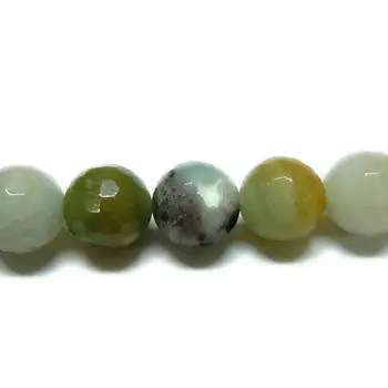8mm Rund Facetteret Farverige Naturlige Amazonit Perler til Smykker at Gøre DIY,Hul: 1mm, ca 50stk/strand,5Strands/masse 15.7