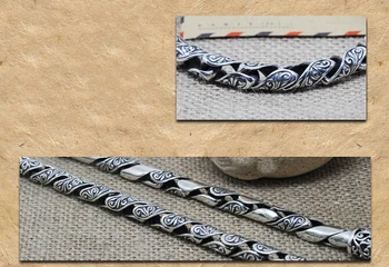 8MM Ægte, Ren 925 Sterling Sølv Armbånd til Kvinder, Mænd Fine Smykker, Vintage S925 Solid Thai Sølv Kæde Armbånd HB15