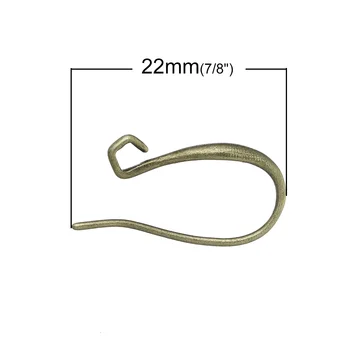 8SEASONS Kobber Øre Wire Krog i Antik Bronze W/Loop 22mm x 13mm,5 Par (B36106)