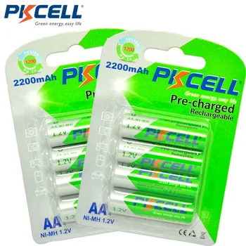 8stk/2card PKCELL AA Genopladelige Batteri AA NiMH-batterier 1,2 V 2200mAh Ni-MH 2A Pre-charged Batería Genopladelige Batterier til Kamera