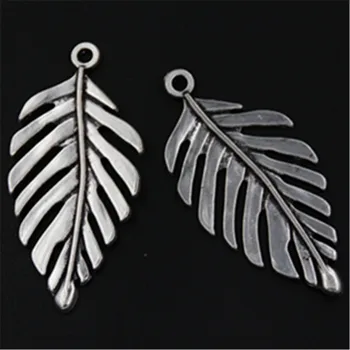 8stk Antik sølv fir blad mode zink legering vedhæng til øreringe og halskæder DIY håndlavet charme smykker resultater A506
