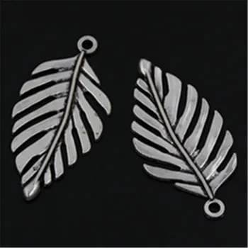 8stk Antik sølv fir blad mode zink legering vedhæng til øreringe og halskæder DIY håndlavet charme smykker resultater A506