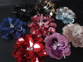 8stk høj kvalitet blomst pailletter beaded diamant perle sko/klud dekorative tilbehør beaded applique patches til tøj