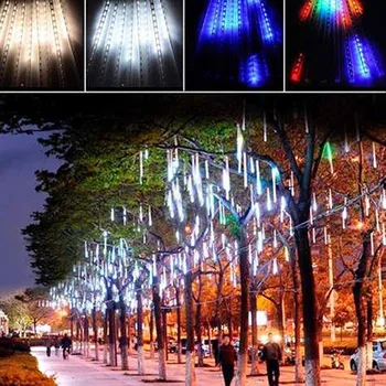 8stk/masse 30CM LED meteorregn Regn-dråbe, stigrør flerfarvet hvide LED-Lys Til Jul Xmas tree Bryllup Haven Dekoration