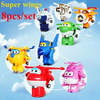 8STK/Masse Super Vinger Mini Fly modelfly Transformation Robot Brinquedos Action Figurer, Legetøj baby, legetøj Til Julegave