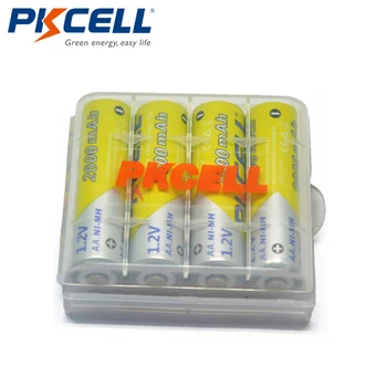 8stk PKCELL Batteri NIMH AA-2600Mah 1,2 V 2A Ni-Mh-Batterier (AA Batería Baterias + 2stk Batteriet Holde Tilfælde Kasser