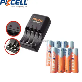 8stk PKCELL NIZN AA 2500mWh 1,6 v Genopladeligt Batteri, Pakket med 1 stk EU/US Stik Ni-Zn Oplader 8186 Opladning 2 til 4stk AA/AA