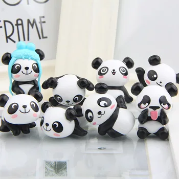 8stk/sæt Søde Panda Nye Zakka Varer Animiation Action Figur Doll House Børn Toy Miniature diorama Model For Fødselsdagsgave