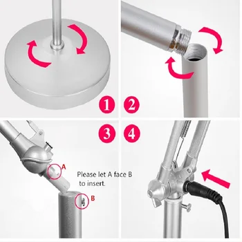 8X Forstørrelse LED pærer med Sal Stå & Justerbar Drejelig Arm Til Manicure, Tatoveringer, Dental Spa-Skønhedssalon