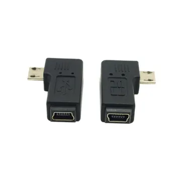 90 grader, højre-vinklet MINI USB-Kvindelige MIKRO-USB-Mandlige Data sypc power Adapter-Stik Adapter