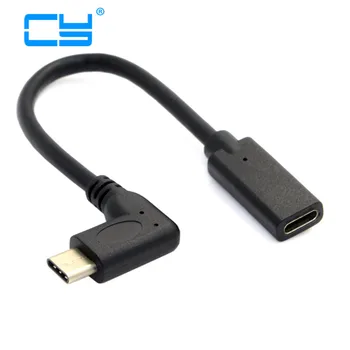 90 Grader, Højre-Vinklet USB-C USB-3.1 Type C Mandlige og Kvindelige Udvidelse Data Kabel til Macbook, Tablet 20cm