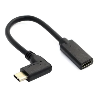 90 Grader, Højre-Vinklet USB-C USB-3.1 Type C Mandlige og Kvindelige Udvidelse Data Kabel til Macbook, Tablet 20cm