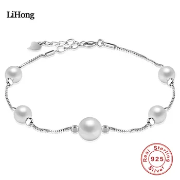 925 Sterling Sølv Armbånd Naturlige Ferskvands Perle Armbånd Kvinde Smykker Armbånd