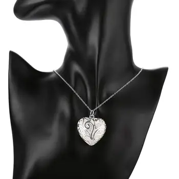 925 Sterling Sølv Mode Populære Hjerteformet Vedhæng High Fashion Smykker Rolo Halskæde Bedste Gave N224
