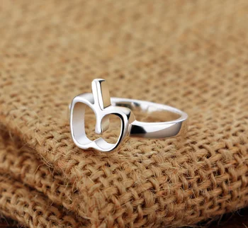 925 sterling sølv ring for kvinder speciel apple-vedhæng ring Kvindelige massivt sølv krop smykker charme ring Valentins dag gaver