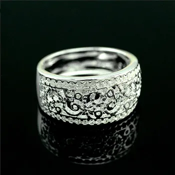 925 sterling sølv ring Indgået hule ud sølv genoprette gamle måder, kvinder ring Unikke design kvinde ring