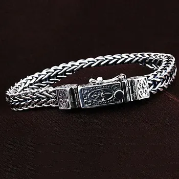 925 Sølv Armbånd Anker Bredde 8mm Klassiske Wire-kabel Kæde S925 Thai Sølv Armbånd til Kvinder, Mænd Smykker